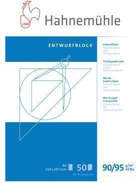 Image du produit Hahnemühle Papier transparent bloc de brouillon 90 g/qm, 1 bloc (A4, Non contraignant)