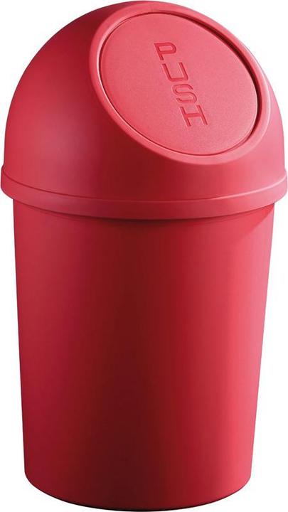 Produktbild Helit Abfallbehälter mit Push-Einwurfklappe, 6 Liter, weiss rund, aus PP, Durchmesser: 216 mm, Höhe: 375 m (6 l)