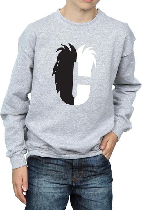 Actual product image Disney Boys Alphabet C Is For Cruella De Vil Sweatshirt (152, 158)