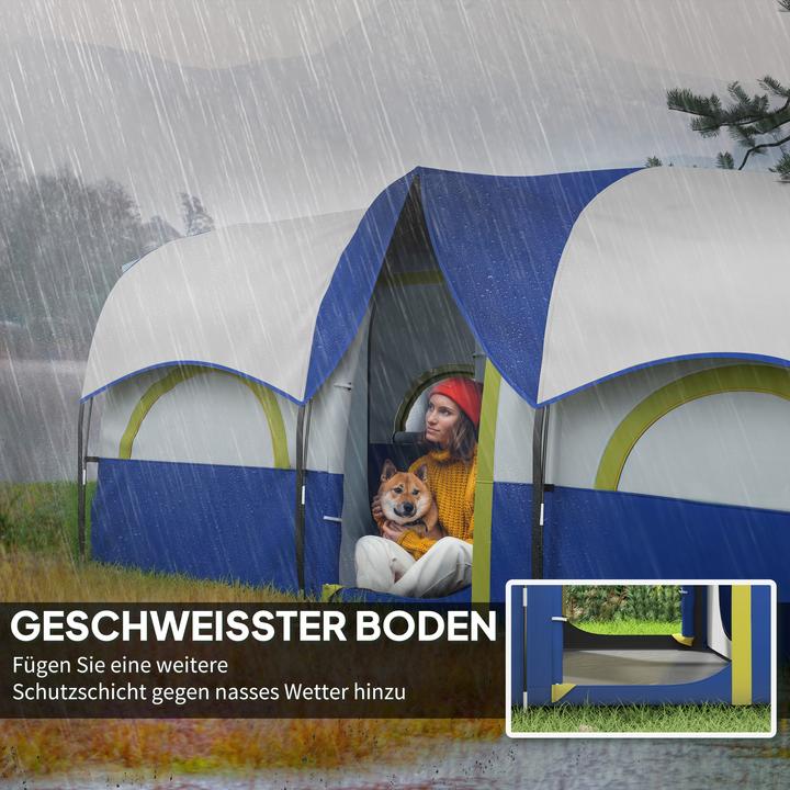 Produktbild Outsunny Campingzelt Oxfordstoff, Fiberglas Dunkelblau+Weiss (6 Personen)