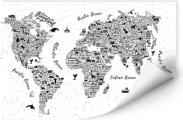 Actual product image Trenddeko World map - Around the world (30 x 20 cm)