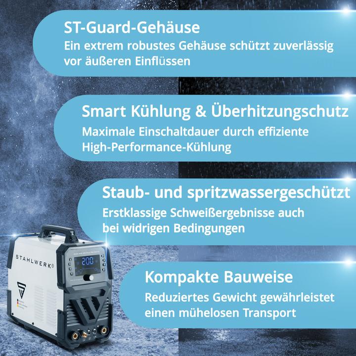 Image du produit Stahlwerk Poste à souder sous protection gazeuse AC/DC TIG 200 Puls Pro Digital Spot 200 A