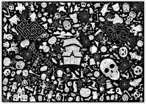 Image du produit Jeka colorez-moi nappe à colorier en papier "Halloween