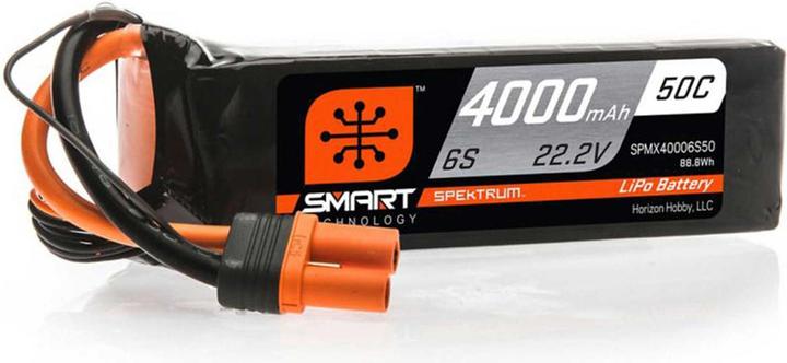 Actual product image Spektrum 4000mAh 6S 22.2V 50C Smart LiPo Battery IC5 (22.20 V, 4000 mAh)