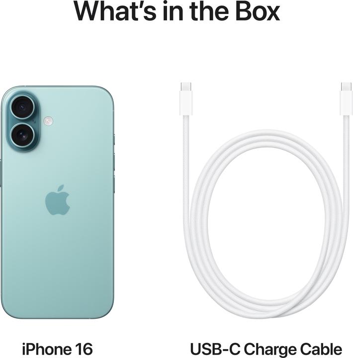 Image du produit Apple iPhone 16 (256 Go, Bleu sarcelle, 6.10", SIM + eSIM, 48 Mpx, 5G)