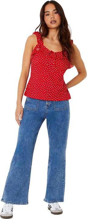 Immagine prodotto Dorothy Perkins Canotta Piccola A Pois Dettaglio con Volant Donna (XS)