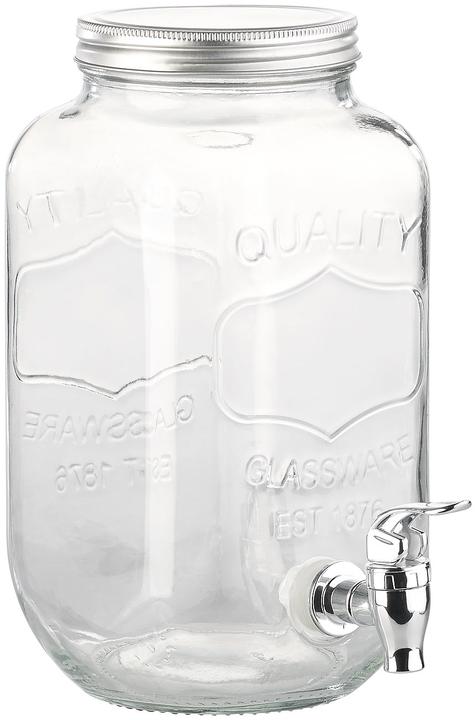 Image du produit Pearl Distributeur de boissons rétro en verre, look bocal, robinet, 3,5 litres