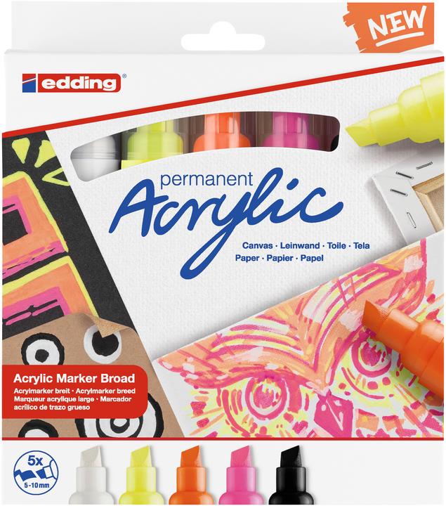 Produktbild Edding Acrylmarker 5000 (Mehrfarbig, 10 mm, 5 x)