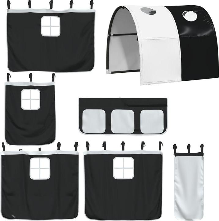 Produktbild VidaXL Vorhänge für Hochbett mit Tunnel Weiss und Schwarz