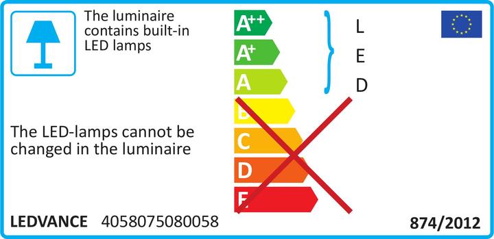 Energy Label Ledvance Surface mounted LED Surface Circular 400 24W/3000K 24W 1920lm 3000K IP44 50.000h white (1920 lm)