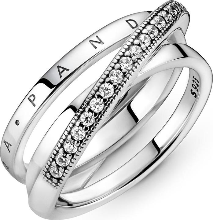 Immagine prodotto Pandora Anello a fascia tripla Logo Crossover Pavé (48, 925 Argento)