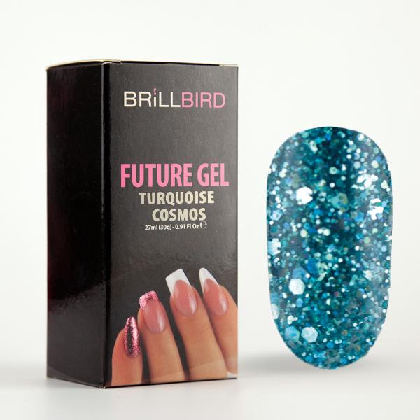 Actual product image BrillBird Future Gel Turquoise Cosmos - 30g (Turquoise Cosmos, UV gel varnish)