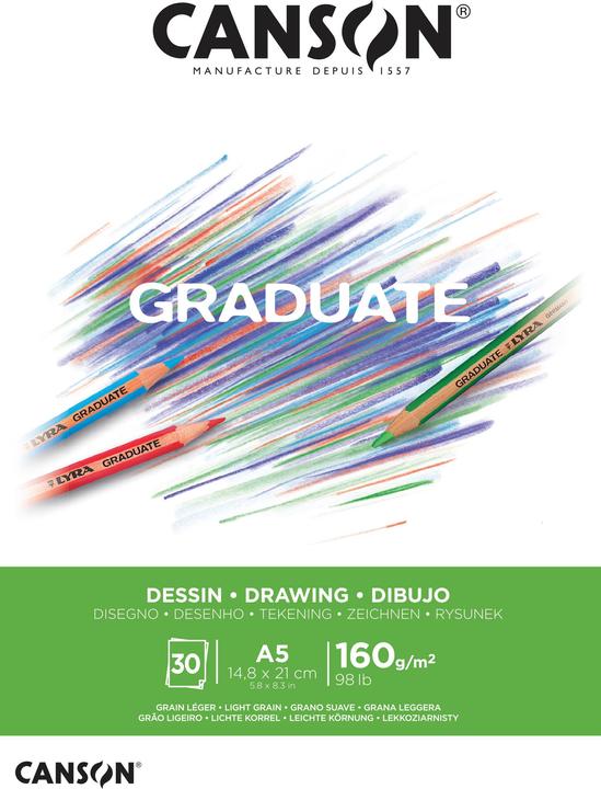 Produktbild Canson GRADUATE - Zeichenblock (A5, Kein Einband)