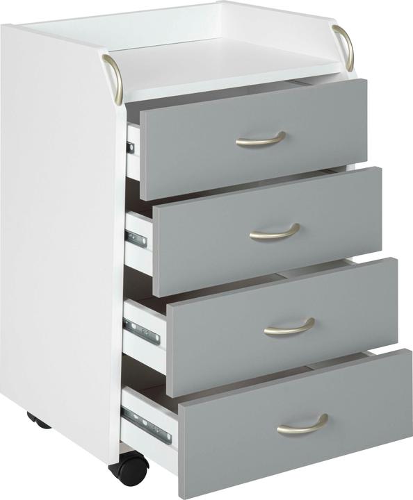 Inter Link Container PRINTI Rollcontainer Printi weiss-grau (40 x 65 x 36 cm)