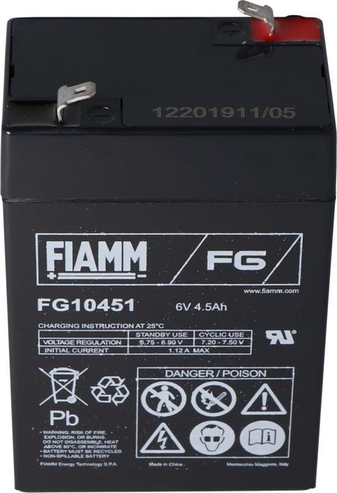 Actual product image Fiamm APC RBC1 Battery, APC Back-UPS, Model BK200BI (6 V, 4.50 Ah)