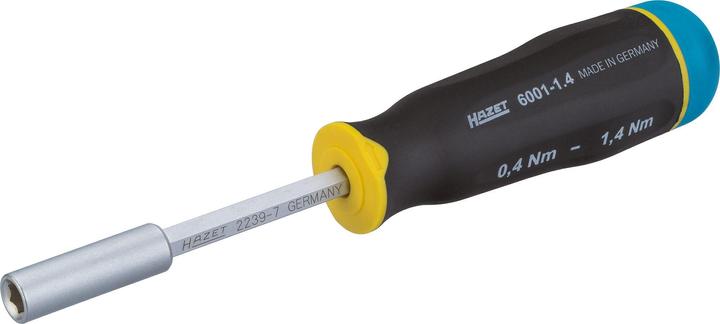 Produktbild HAZET Drehmomentschraubendreher 6001-1.4/3 ∙ Nm min-max: 0.4 - 1.4 Nm ∙ Toleranz: 15% ∙ Sechskant6,… (1/4", 0.40 Nm, 1.40 Nm)