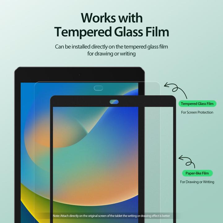 Produktbild Dux Ducis Naad Paperfeel Schutzfolie iPad 7/8/9 10.2 - Schwarz (1 Stück, iPad 10.2)