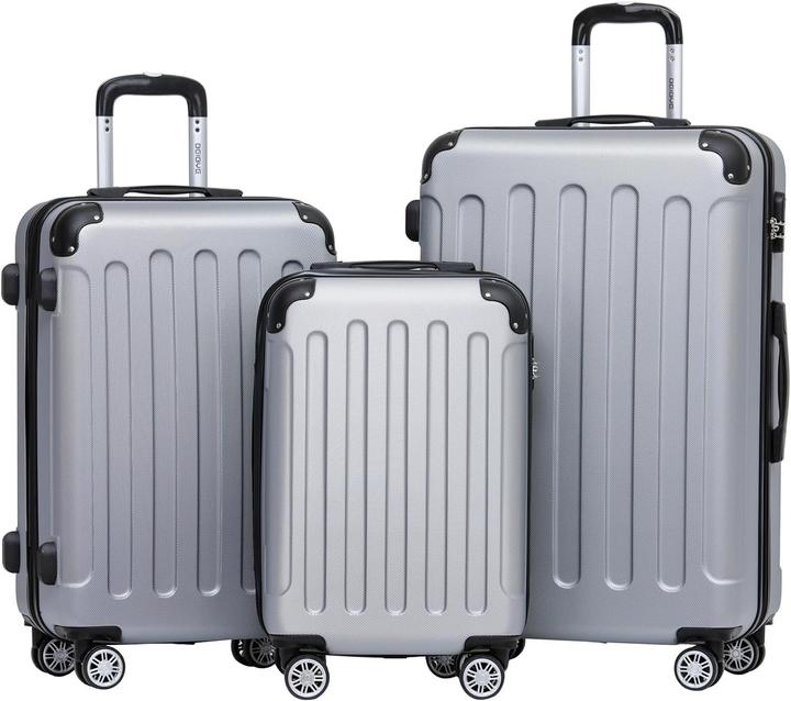 Immagine prodotto Beibye 3-teiliges Hartschalen-Kofferset (110 l, Bagaglio a mano (fino a 50 litri), M (50 - 90l), L (90 - 115l))