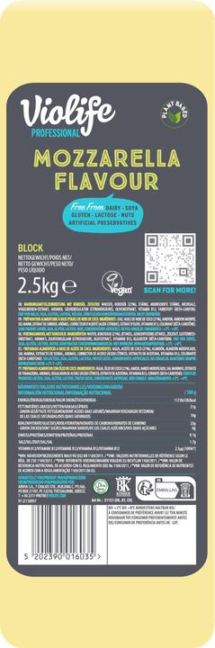 Valori nutrizionali e ingredienti Violife Mozzarella 5x 2,5kg