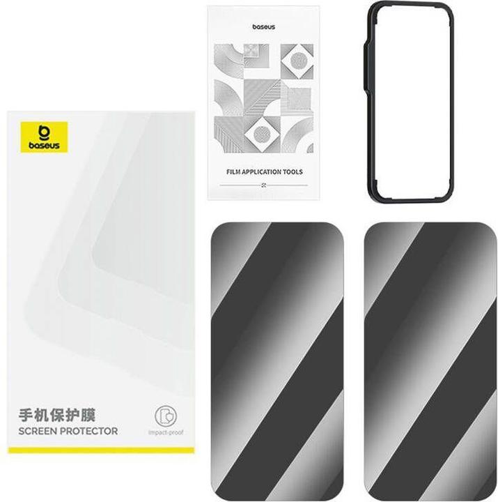 Actual product image Baseus privacy tempered glass Superior for iP 11Pro/X/XS +2x cleaning kit i EasyStick (1 Piece, Apple iPhone XS, Apple iPhone 11 Pro, Apple iPhone X)