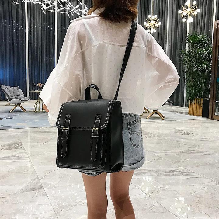 Actual product image Only-Bags.Store Vintage Pu Leather Bag Backpack Fashion Satchel High Quality Leisure Shoulder Bag