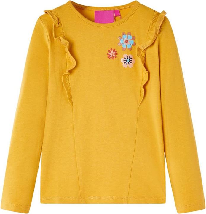 Image du produit VidaXL T-shirt manches longues enfant ocre foncé 104,Matériau : 95 (104)