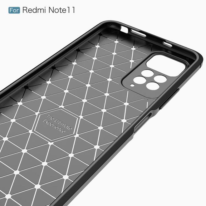 Productafbeelding MU Style Koolstofvezel TPU Softcase serie (Xiaomi Redmi Note 11S, Xiaomi Redmi Note 11)
