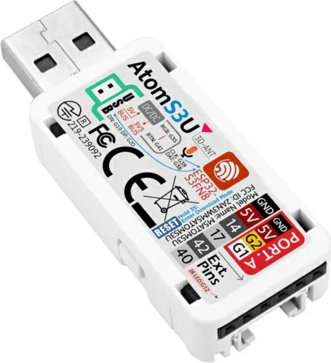 M5Stack AtomS3U ESP32S3 Ontwikkelingskit met USB-A