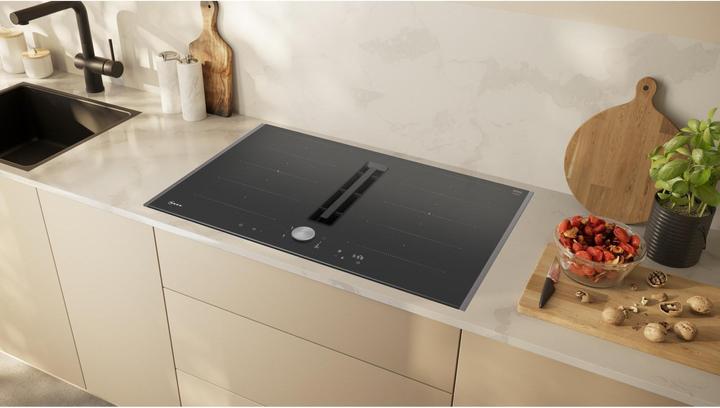 Actual product image Neff V68TTX4L0 + Z861SB2, induction hob with extractor hood, flat duct, V68TTXGA7