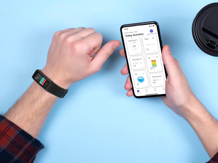 Actual product image Technaxx TX-HR7 Fitness Tracker With Integrated Pulse Function Uni Black (20 mm)