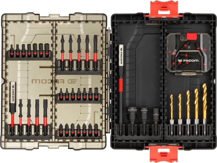 Image du produit Facom Jeu d'embouts hexagonaux, Phillips, Pozidriv, Torx résistant aux chocs, 50 pièces, longueur 25 mm (25mm)