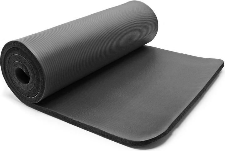 Wiltec Tapis de yoga noir 190x100x1,5cm Tapis de gymnastique Tapis de sol Sport (15 mm)