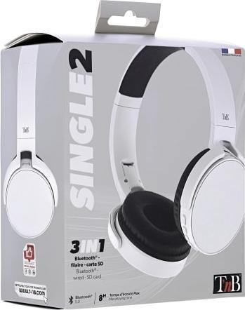 Immagine prodotto T'nB TNB Casco bluetooth Single 2 Gris (Nessuna soppressione del rumore, 8 h, Senza fili)