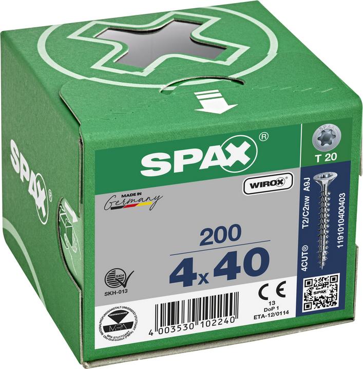 Produktbild Spax Universalschrauben 4 x 40 mm, 200 Stück (200 Schrauben pro Stück)
