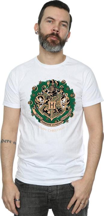 Actual product image Mens Wreath Cotton Christmas T-Shirt (XL)