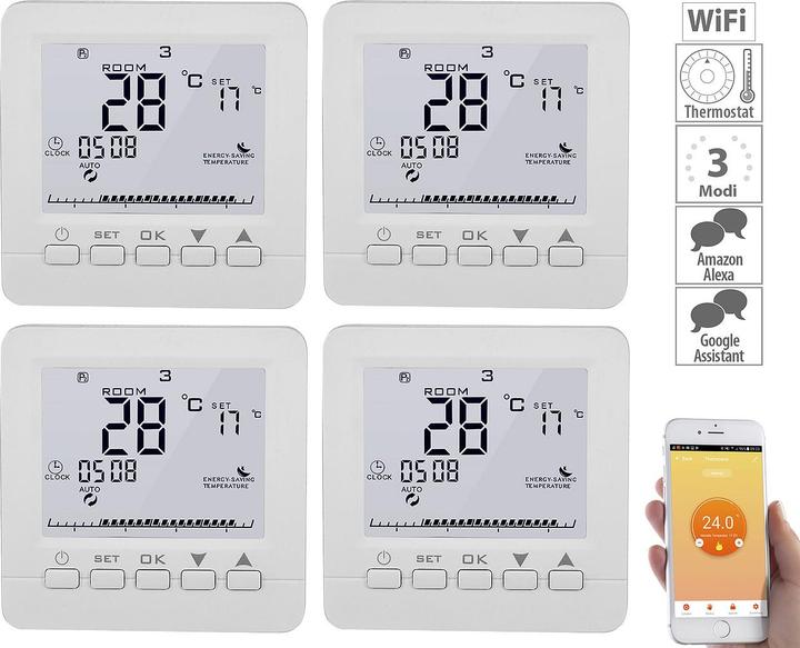 Produktbild Revolt 4er-Set WLAN-Thermostate für Fussbodenheizung