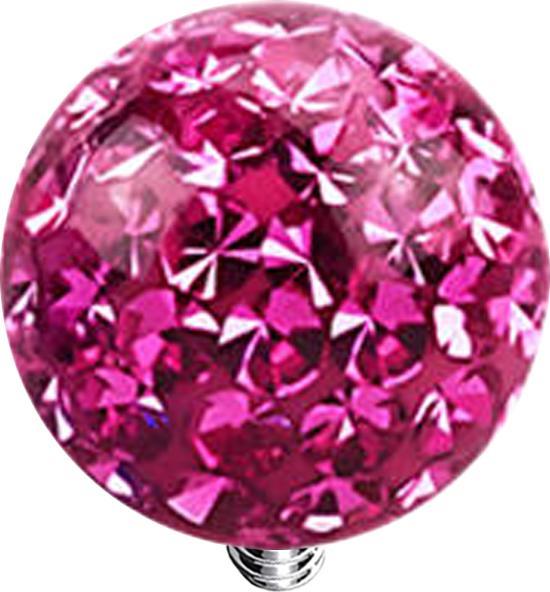 Image du produit Star Piercing Dermal Anchor cristal bille rose époxy de protection (Acier chirurgical 316L, sans laiton)
