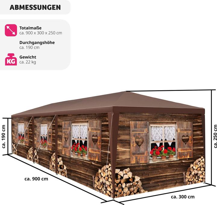 Produktbild tectake Almhütte (900 cm, 300 cm)