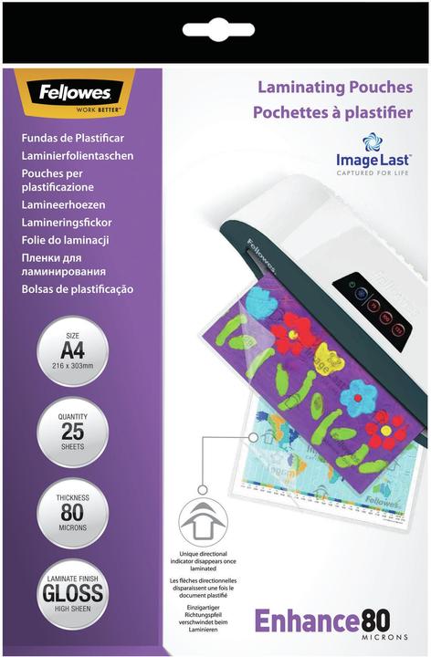 Actual product image Fellowes Enhance 80 (A4, 25 Piece, 80 µm)