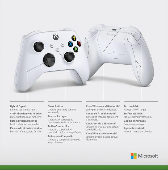 Produktbild Microsoft Xbox Wireless Controller - Robot White (Xbox One X, Xbox Series X, PC, Xbox One S, Xbox Series S)