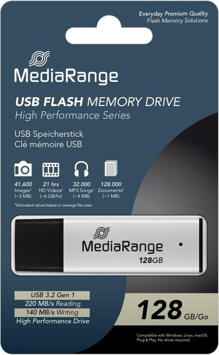 Produktbild MediaRange USB-Stick (128 GB, USB 3.0)