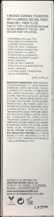 Voedingswaarden en ingrediënten Anastasia Beverly Hills Lichtgevende Stichting (335W)