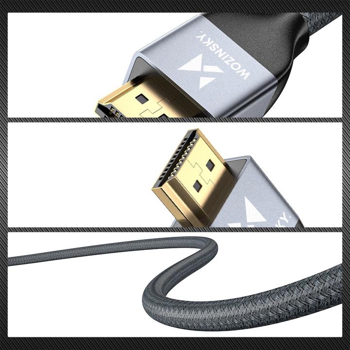 Immagine prodotto Wozinsky cavo HDMI 2.1 8K 60 Hz 48 Gbps / 4K 120 Hz / 2K 144 Hz 1 m Argento (WHDMI-10) (1 m, HDMI)