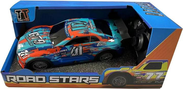 Actual product image Tec-Toy Champion GT9 car with lights, blue/orange, 1:22