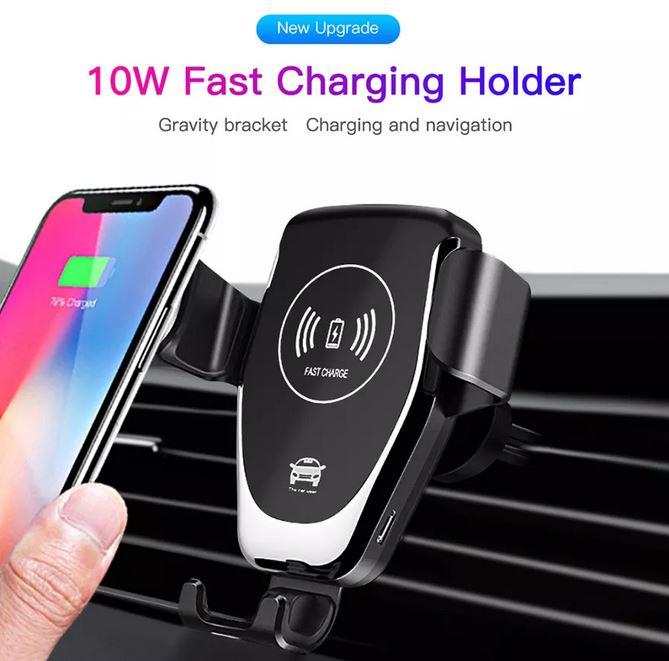 Actual product image PhoneLook Wireless Smartphone Mount Car Mount 10W Qi Universal Bracket Clamp & Adhesive Attachment