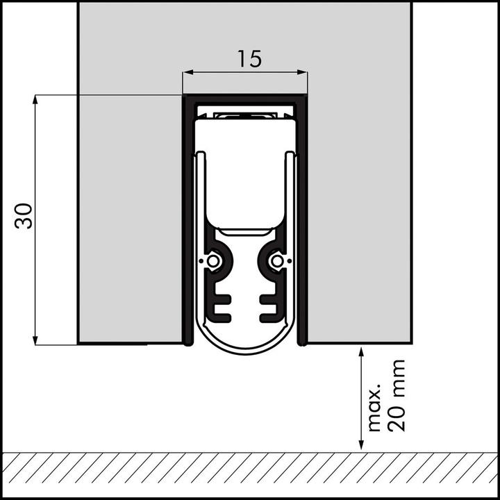 Produktbild Elton Ellen Autom. Türbodendichtung Ellen Matic Soundproof z. Einnuten silber L 1208mm