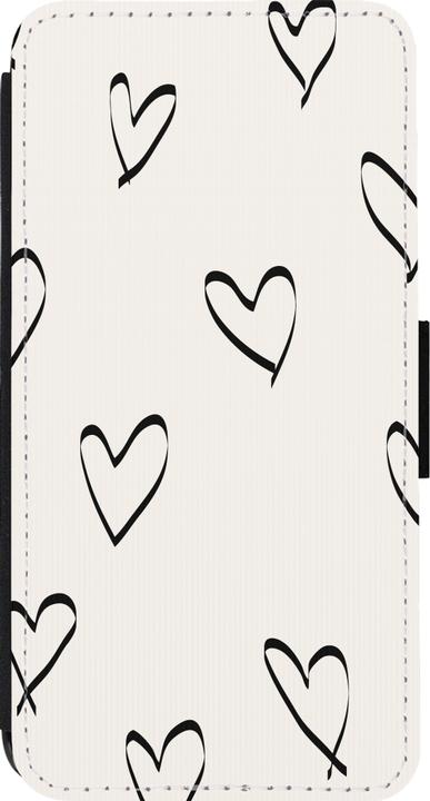 Produktbild PhoneLook Hülle Wallet schwarz Valentine 2023 minimalist hearts (Apple iPhone 13 Pro)