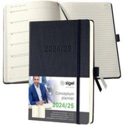 Image du produit Sigel Agenda semainier et carnet Conceptum 2024/2025 (DE/EN/FR/NL) black (A5, Allemand, Anglais, Français, Néerlandais)