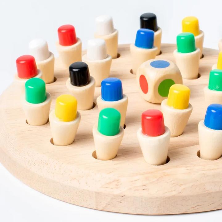 Actual product image Activity Board Wooden Memory Match Stick Chess Colour Game Board Puzzles Educational Toy Cognitive Ability