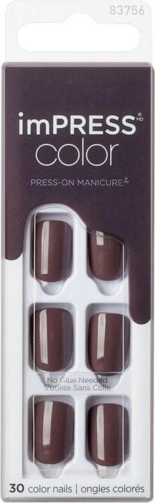 Actual product image KISS Self-adhesive nails imPRESS Colour Try Gray 30 pcs (Artificial nails, Try Gray)